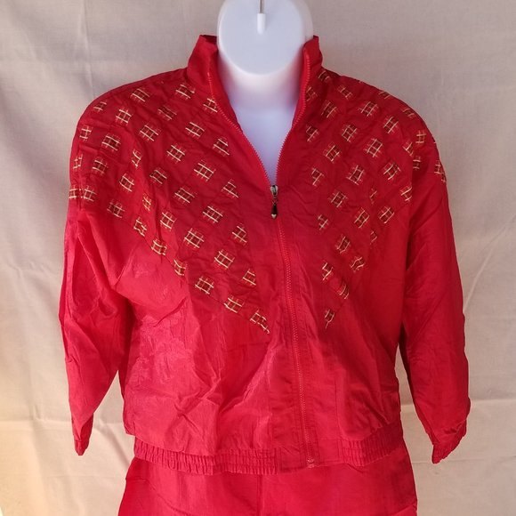 Red Track Pants Suit  Vntg 90's - Picture 2 of 4